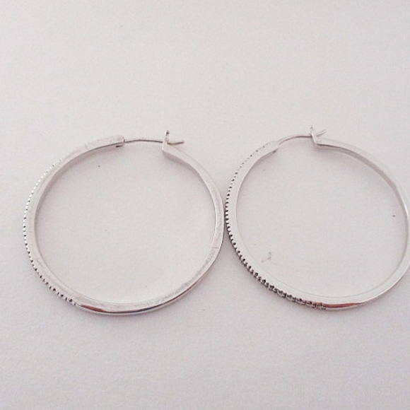 Macy's Jewelry - Macy's Diamonds Out Sterling Silver Hoops